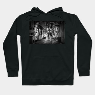 Black and White Tokyo bar alley monochrome Hoodie